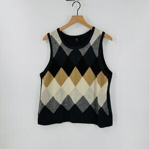 Y2K Gap Retro Preppy 100% Lambs Wool Fall Sweater Vest Size Women's Large